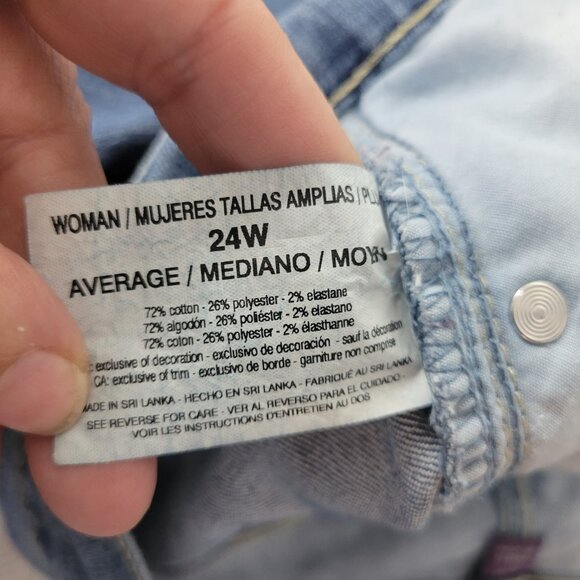 Glorai Vanderbilt Amanda Women Jeans 24W Plus Straight Leg Medium Blue SL52E - Picture 8 of 9